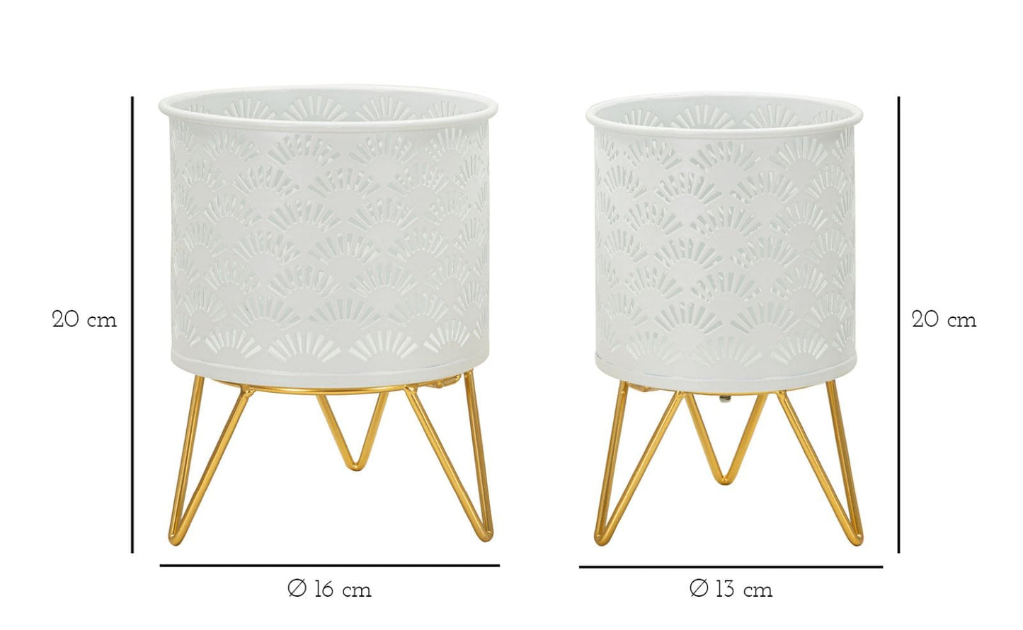 Mauro Ferretti VASE HOLDER CARLY SET 2 PCS CM Ø 16X20-13X20