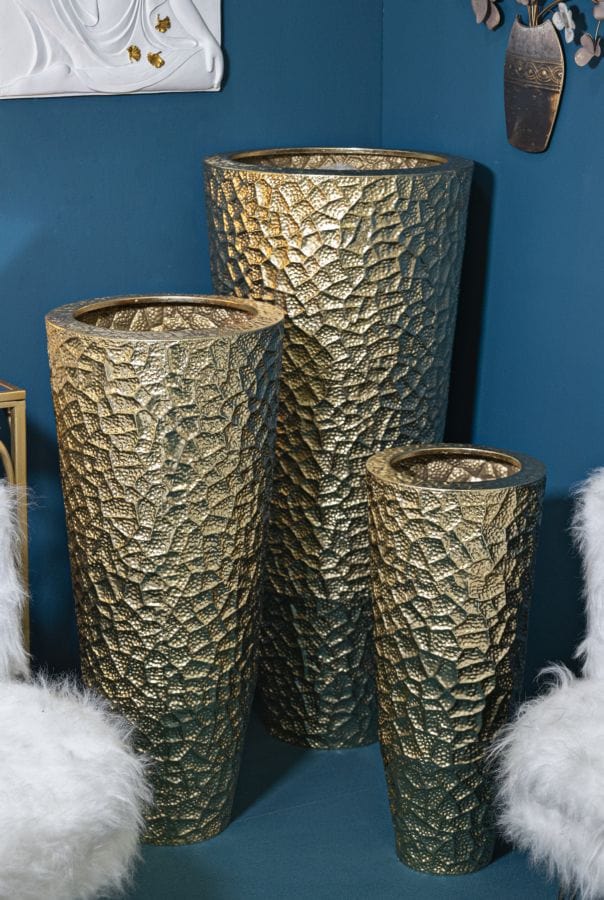 Mauro Ferretti VASE HOLDER GLASY SET 3 PCS CM Ø 50,8X114,9-40X92,7-29,8X70,5