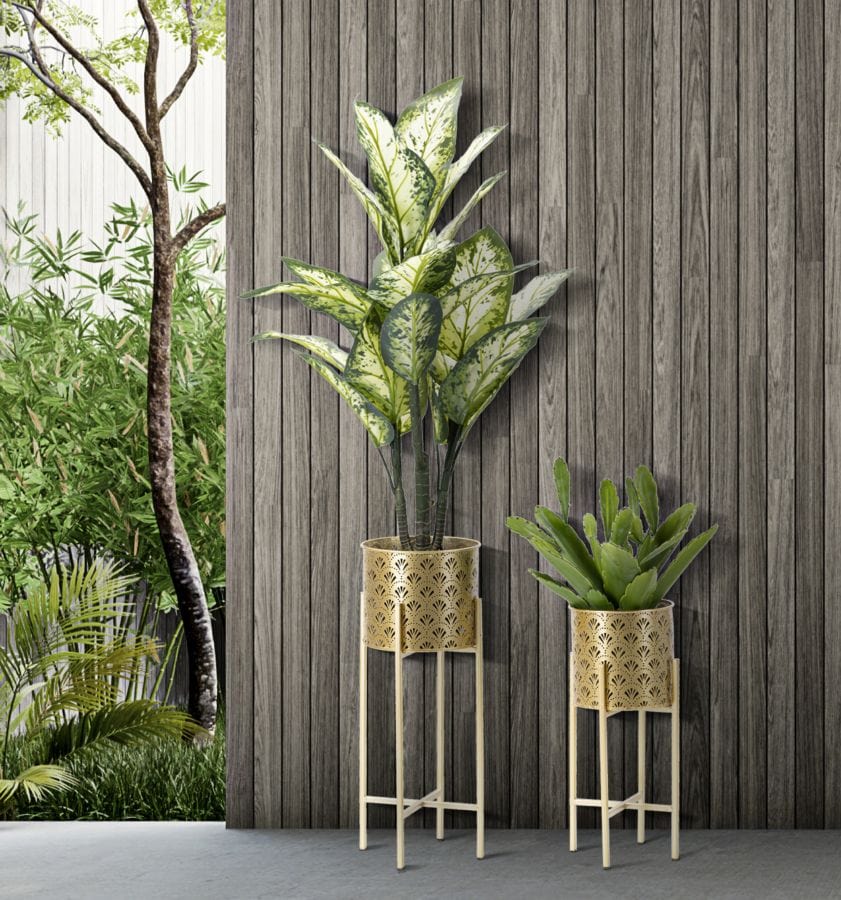 Mauro Ferretti VASE HOLDER GOLVY SET 2PCS -B- CM Ø 21X52-19X42