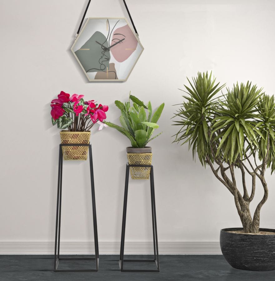 Mauro Ferretti VASE OLDER SQUARE SET 2 PCS CM Ø 23X70-20X60