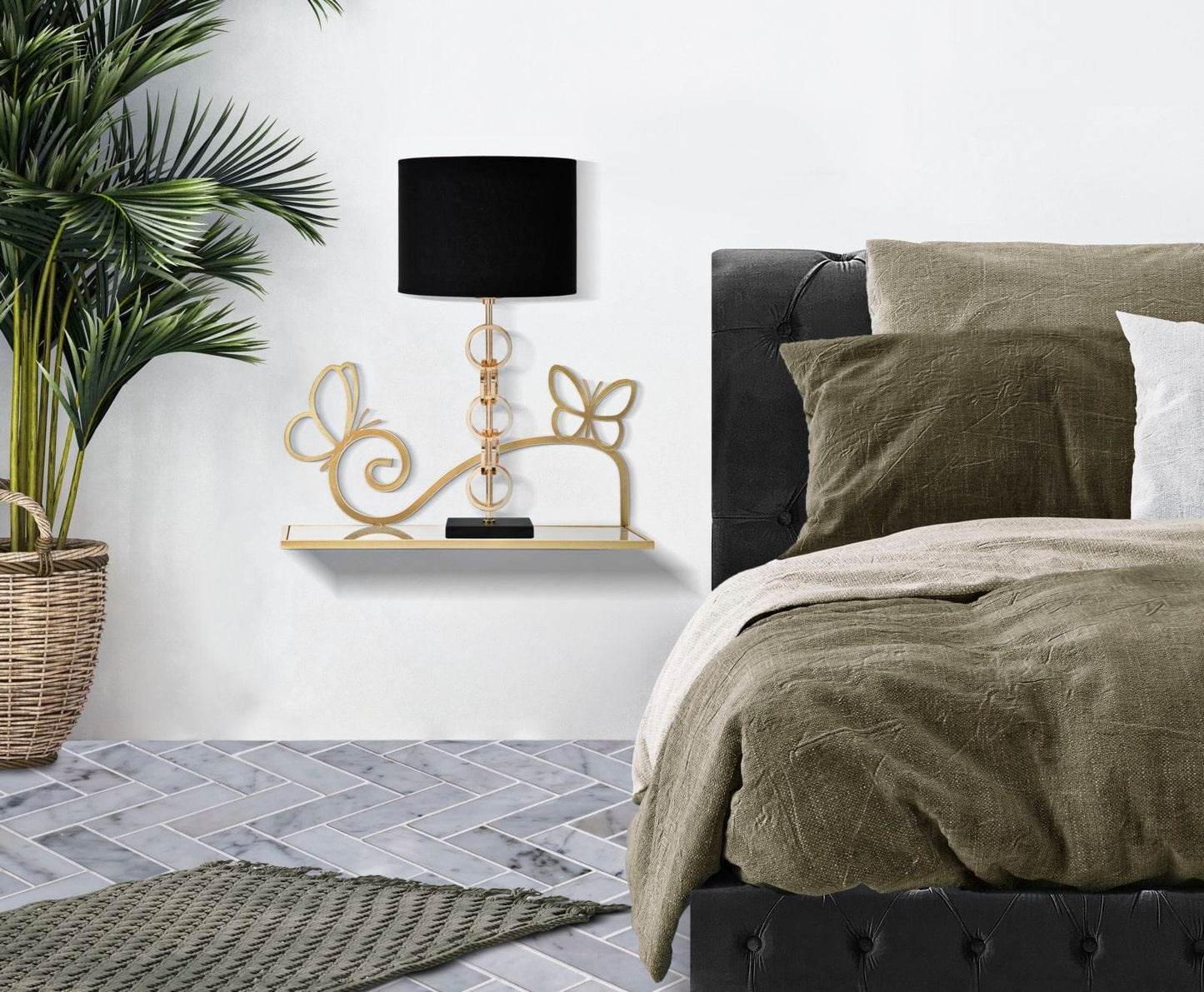 Mauro Ferretti WALL BED SIDE BUTTERFLY SET 2 PCS CM 41,5X18X21