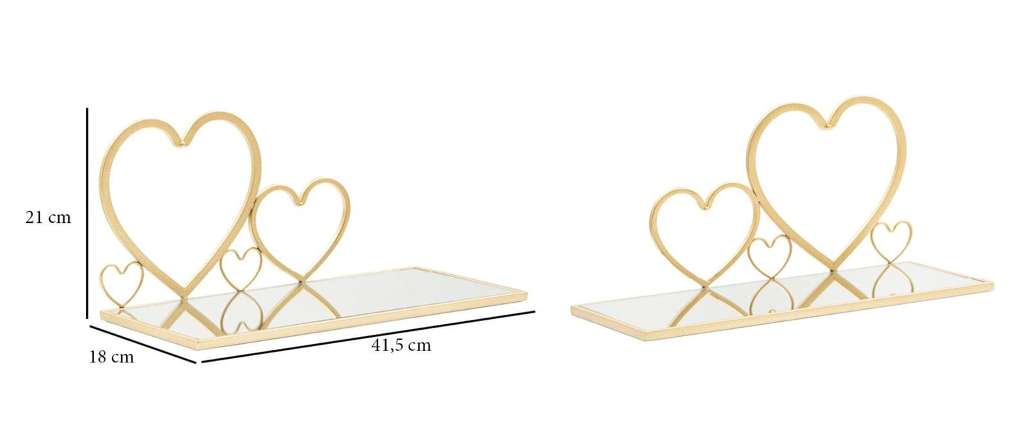 Mauro Ferretti WALL BED SIDE HEARTS SET 2 PCS CM 41,5X18X21