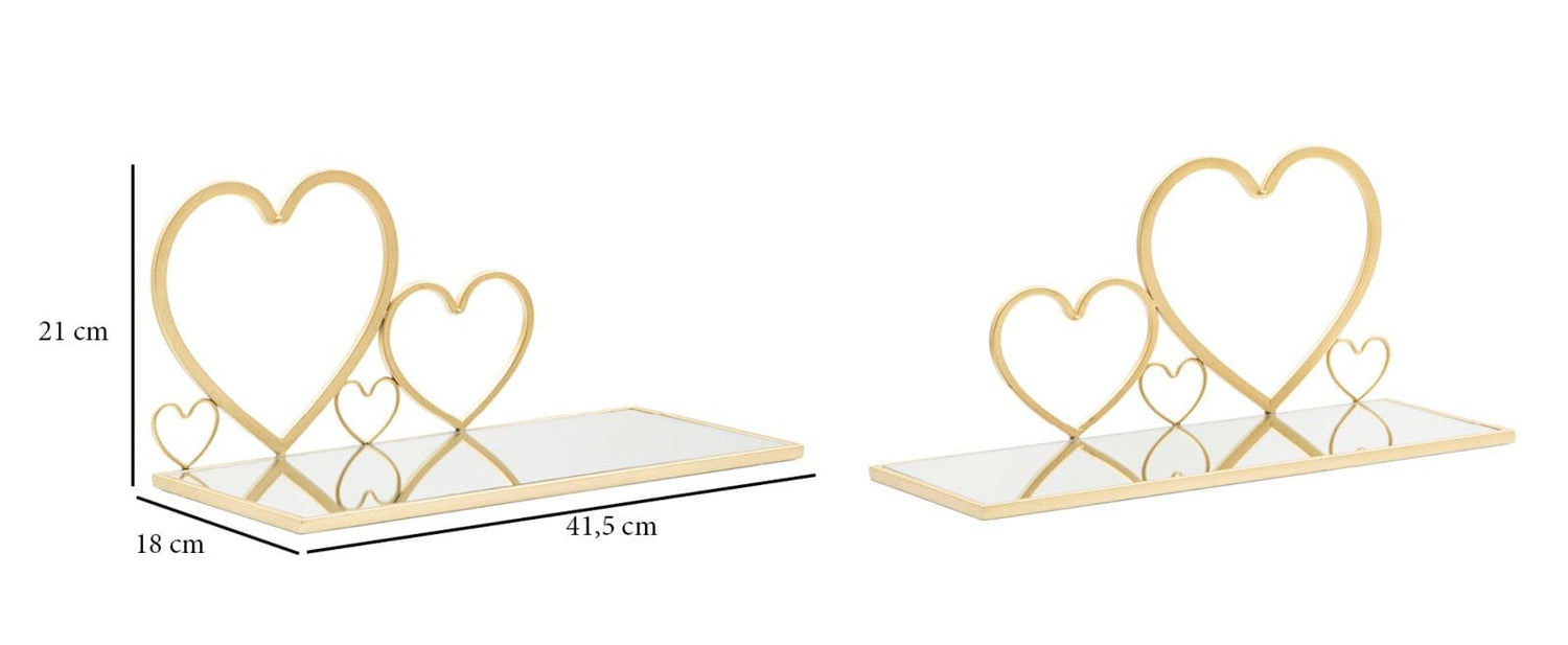 Mauro Ferretti WALL BED SIDE HEARTS SET 2 PCS CM 41,5X18X21