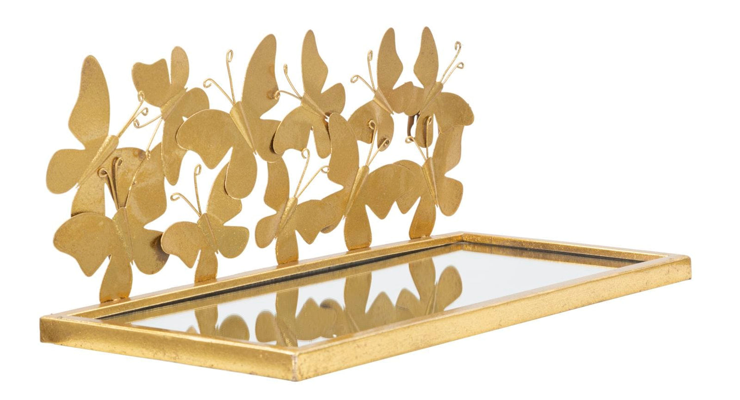 Mauro Ferretti WALL BEDSIDE/SHELF BUTTERFLIES SET 2 PCS CM 43X19,2X16,5