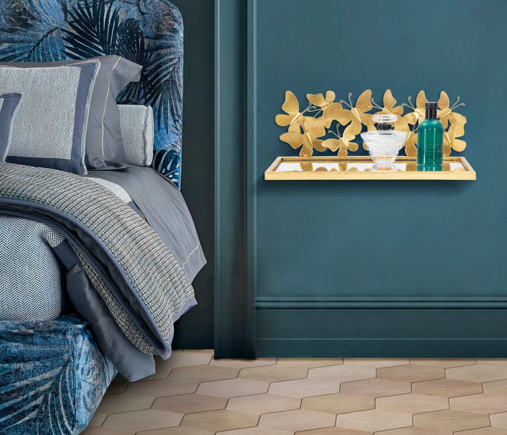 Mauro Ferretti WALL BEDSIDE/SHELF BUTTERFLIES SET 2 PCS CM 43X19,2X16,5