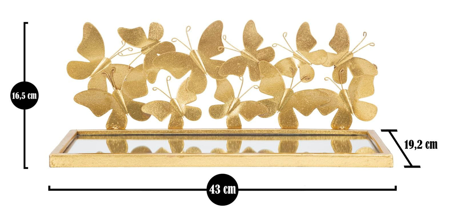 Mauro Ferretti WALL BEDSIDE/SHELF BUTTERFLIES SET 2 PCS CM 43X19,2X16,5