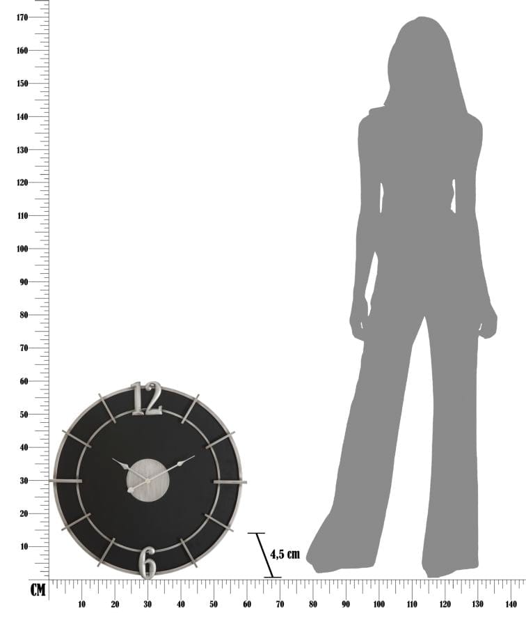 Mauro Ferretti WALL CLOCK SILVER GLAM CM Ø 60X4,5