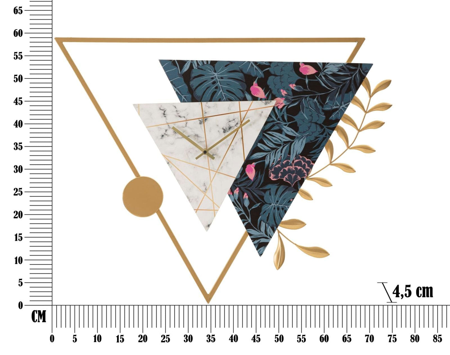 Mauro Ferretti WALL CLOCK TRIANGLE CM 75X4,5X59