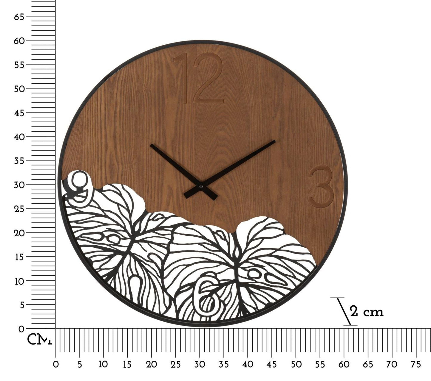 Mauro Ferretti WALL CLOCK WOOD/LEAF CM Ø 60X2