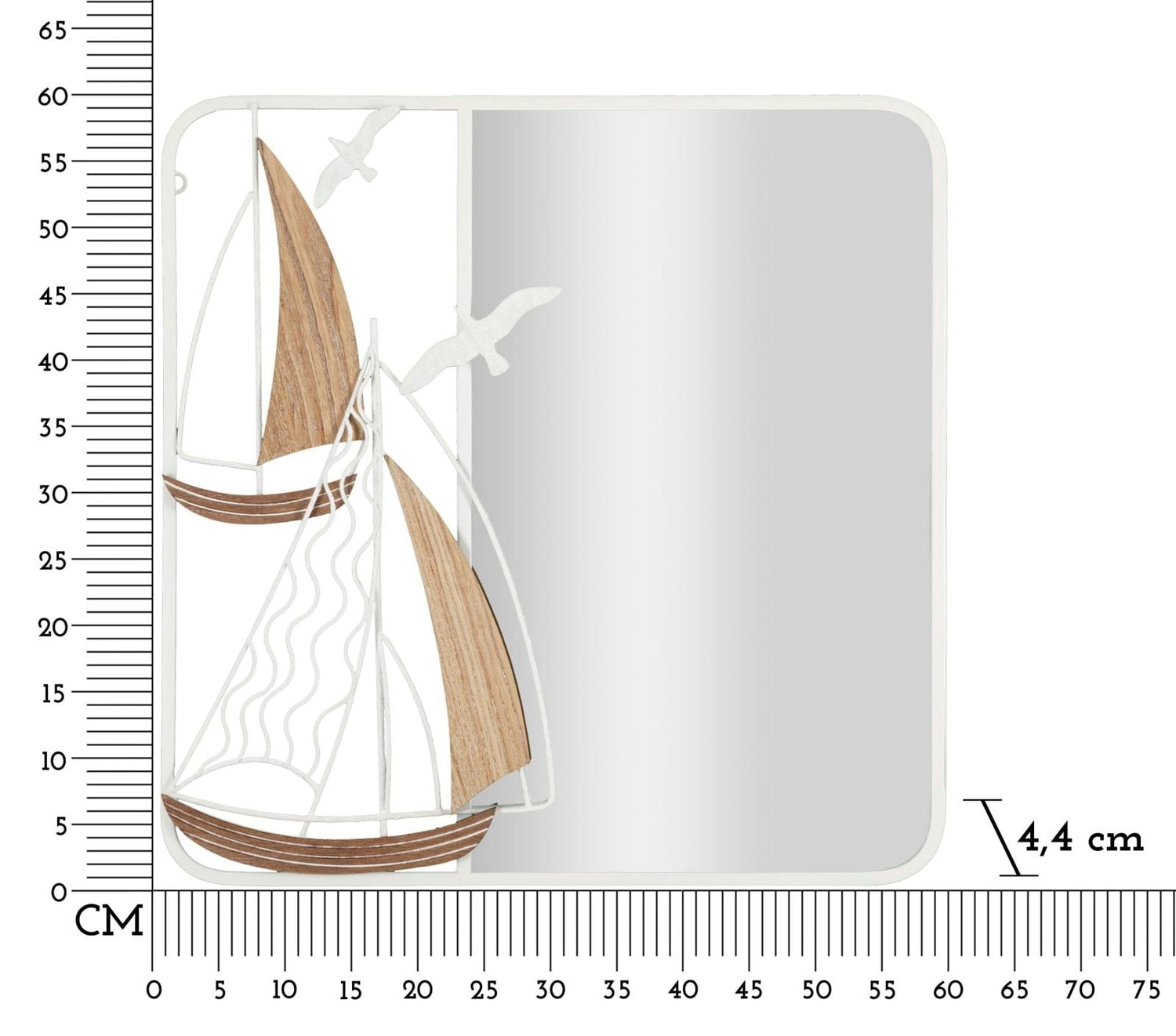 Mauro Ferretti WALL MIRROR ADRIATIC CM 60X4,4X60