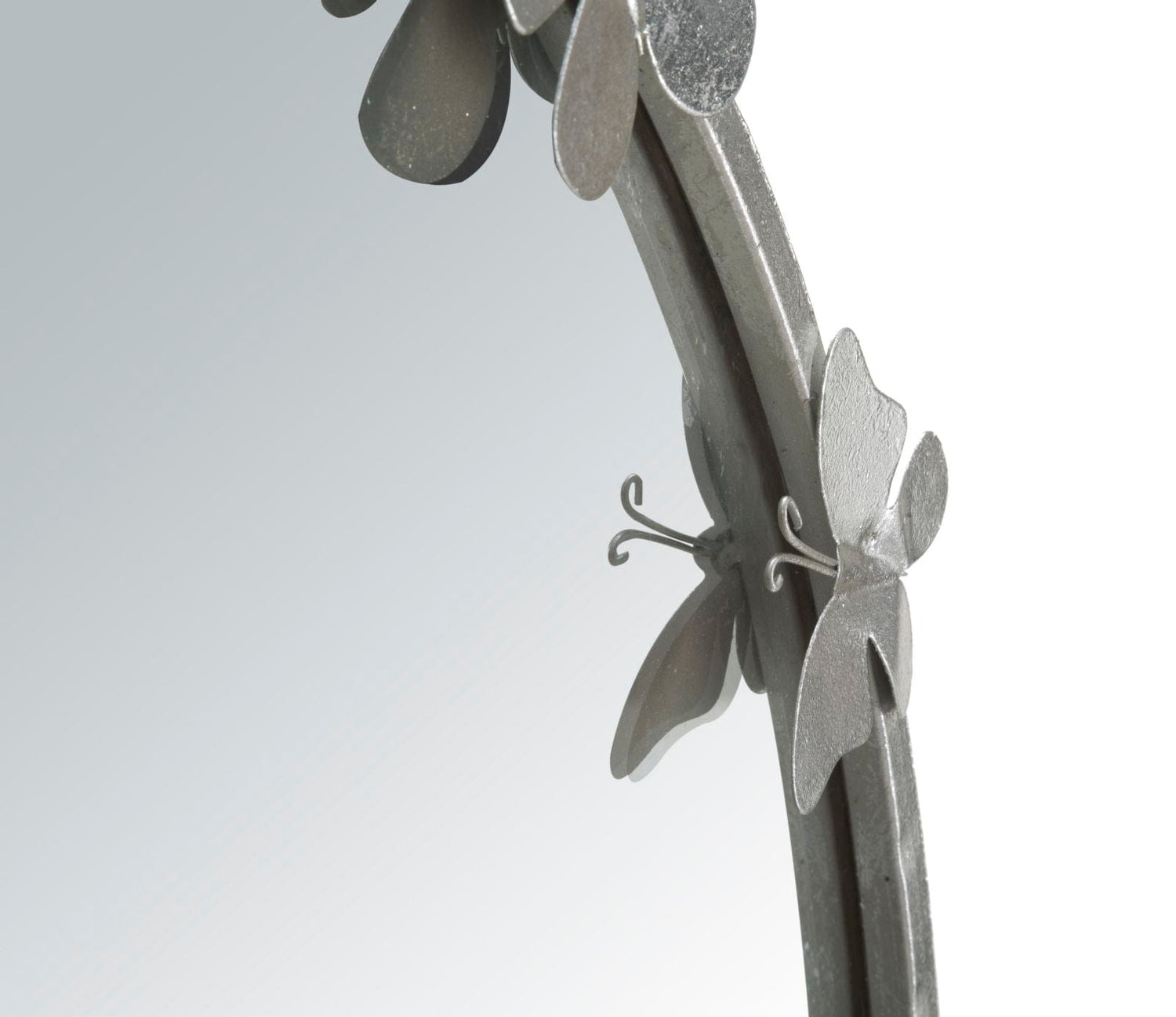 Mauro Ferretti WALL MIRROR BUTTERFLY ROUND SILVER CM Ø 91X3X94