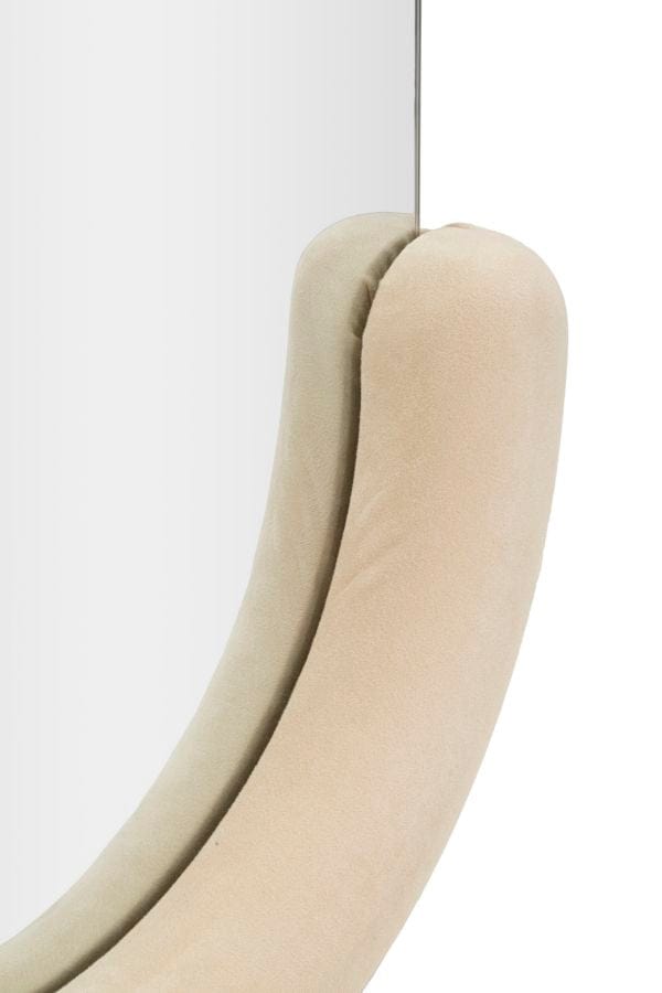 Mauro Ferretti WALL MIRROR CHANTAL CREAM VELVET CM 60X7X160