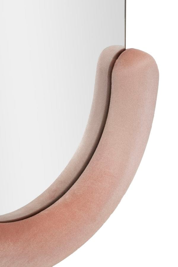 Mauro Ferretti WALL MIRROR CHANTAL PINK VELVET CM 60X7X160