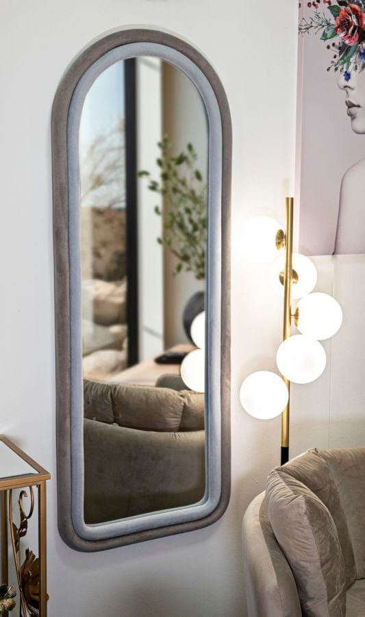Mauro Ferretti WALL MIRROR CLOE GREY VELVET CM 60X4X160