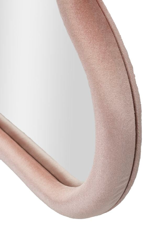 Mauro Ferretti WALL MIRROR CLOUD PINK VELVET CM 90X4X60