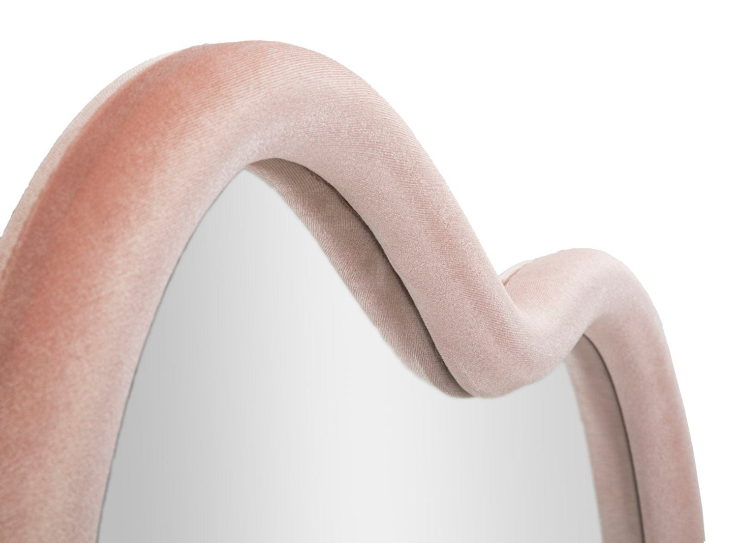 Mauro Ferretti WALL MIRROR CLOUD PINK VELVET CM 90X4X60