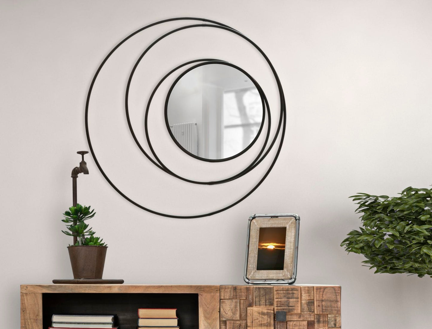 Mauro Ferretti WALL MIRROR DARK CM Ø 80X3