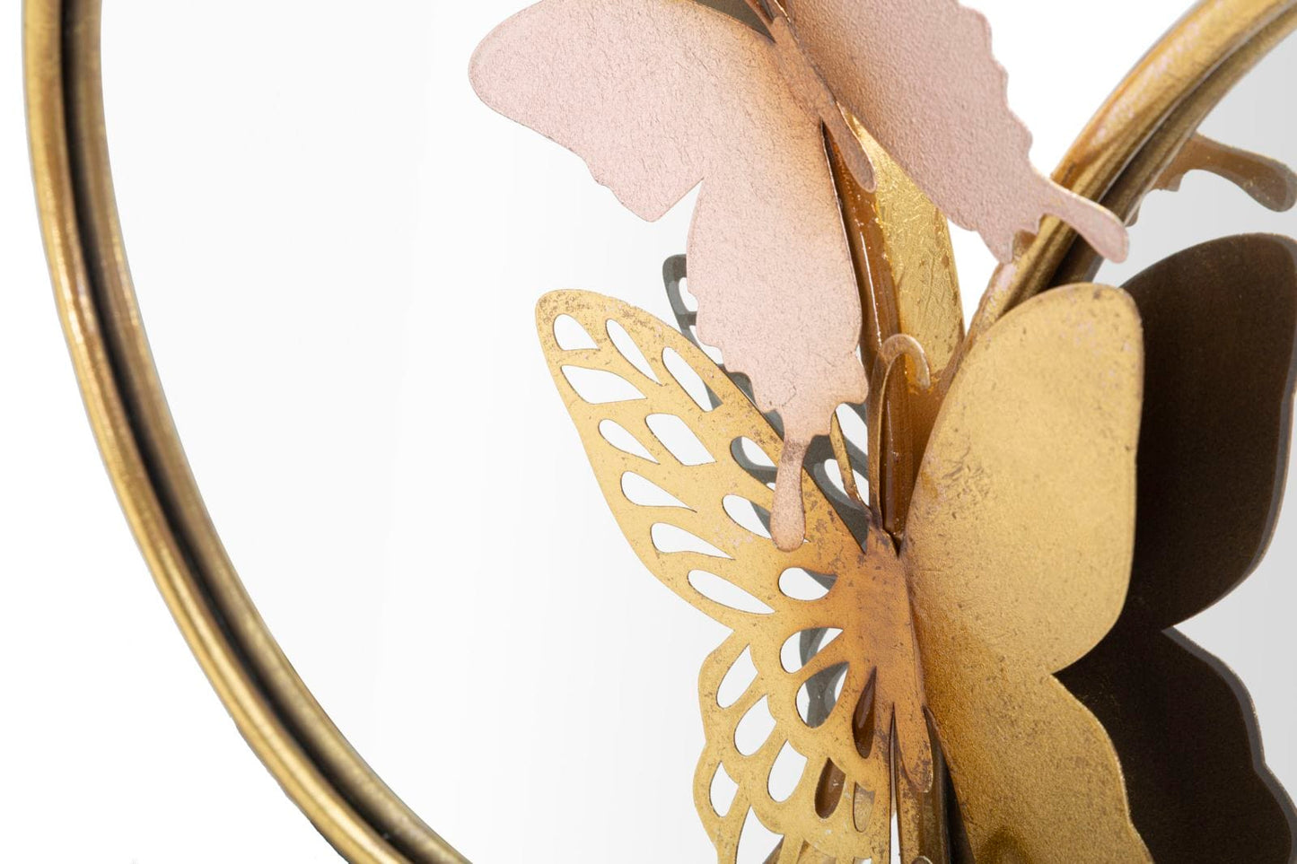 Mauro Ferretti WALL MIRROR DOUBLE FARFALLE PINK CM 81X3X52,5