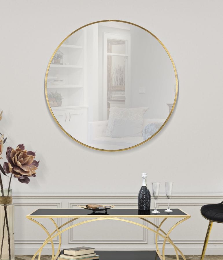 Mauro Ferretti WALL MIRROR ELEGANT GLAM CM Ø 100X2