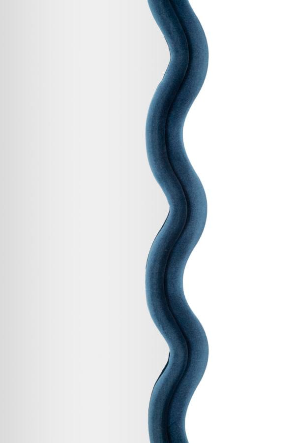 Mauro Ferretti WALL MIRROR EMILY BLUE VELVET CM 60X6X160