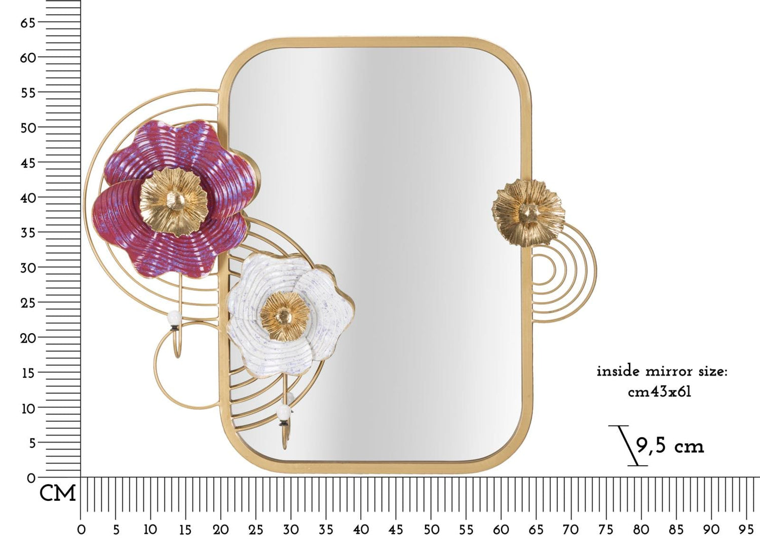 Mauro Ferretti WALL MIRROR LOVIS CM 75X9,5X64,1