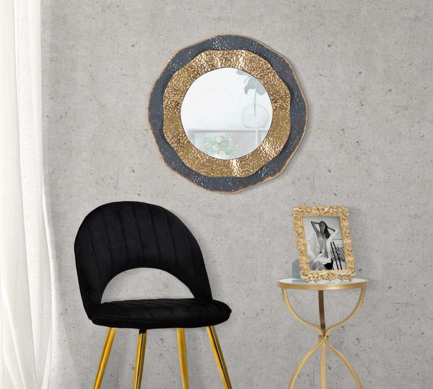 Mauro Ferretti WALL MIRROR SHAI DARK CM Ø 65,5X5
