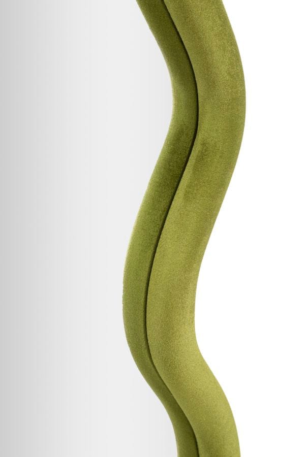 Mauro Ferretti WALL MIRROR TOD GREEN VELVET CM 60X4X90