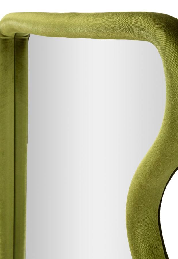 Mauro Ferretti WALL MIRROR TOD GREEN VELVET CM 60X4X90