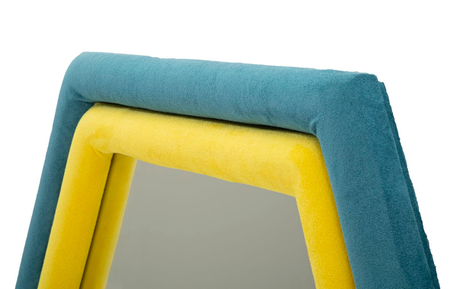 Mauro Ferretti WALL MIRROR TONY BLUE/YELLOW VELVET CM 75X4X80