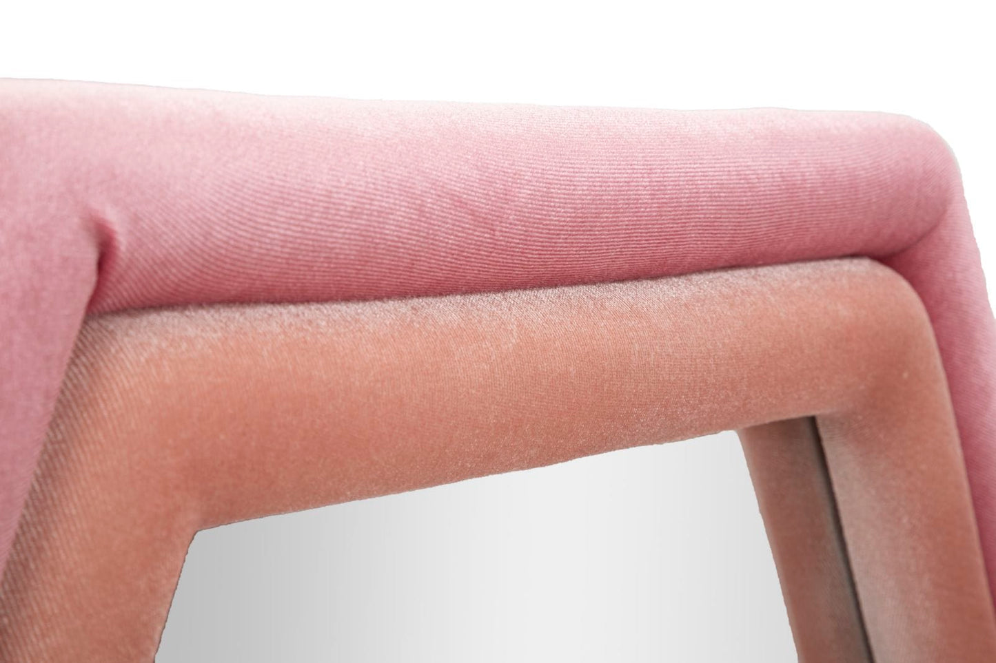 Mauro Ferretti WALL MIRROR TONY MIX PINK VELVET CM 75X4X80