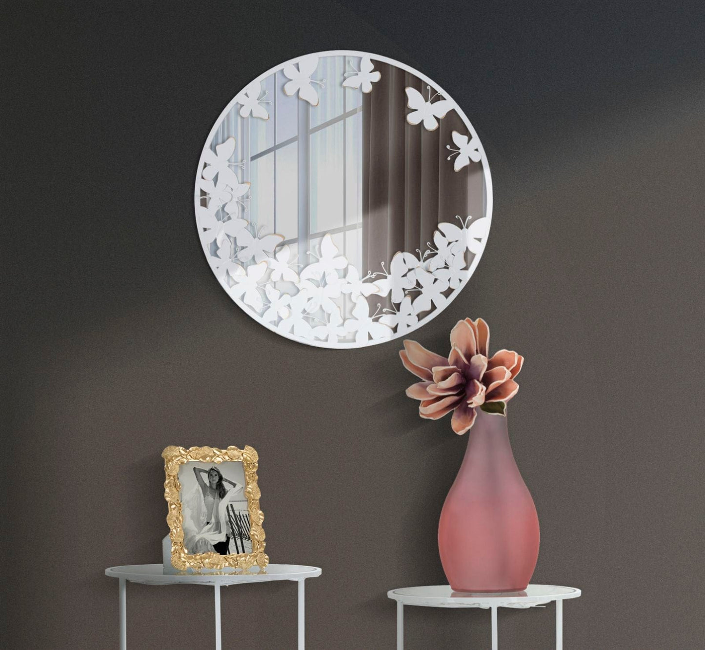Mauro Ferretti WALL MIRROR WHITE BUTTERFLY CM 62,5X2,3
