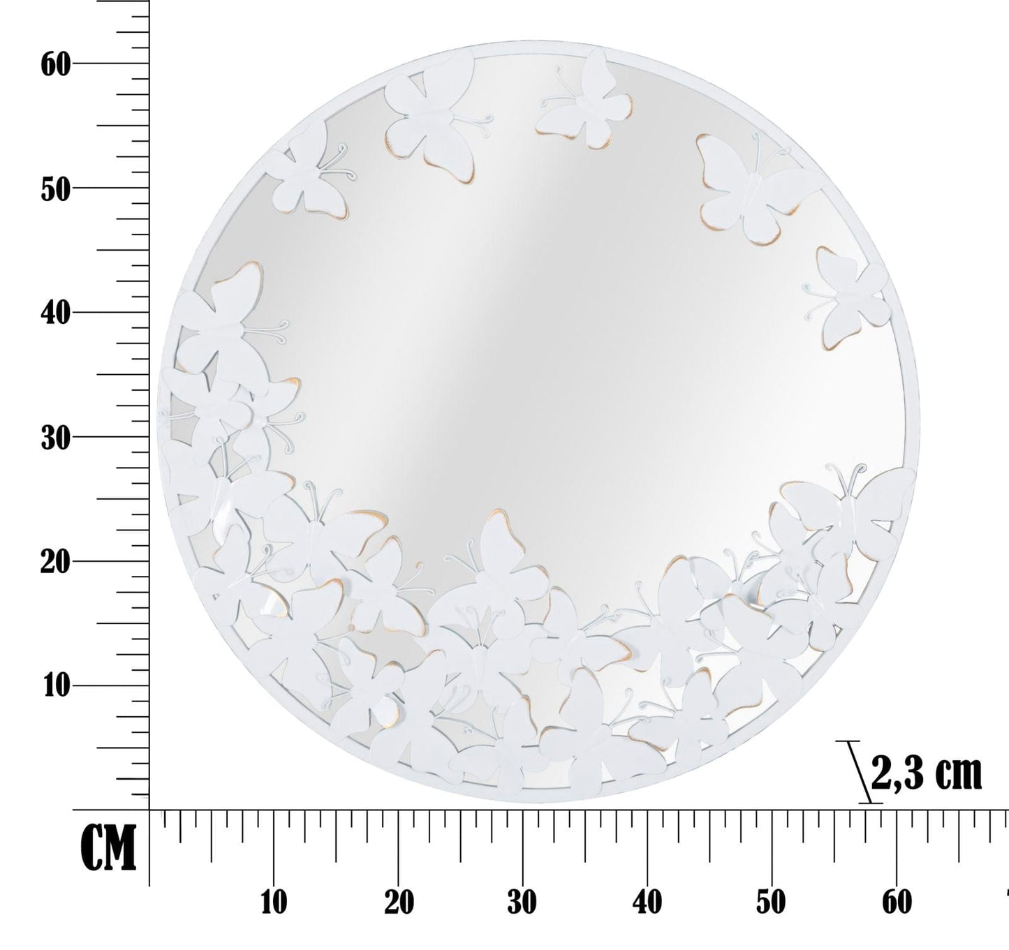 Mauro Ferretti WALL MIRROR WHITE BUTTERFLY CM 62,5X2,3