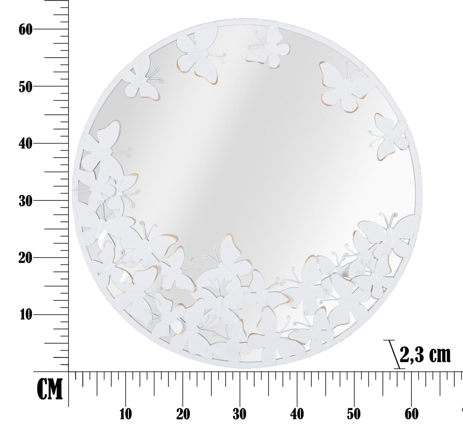 Mauro Ferretti WALL MIRROR WHITE BUTTERFLY CM 62,5X2,3