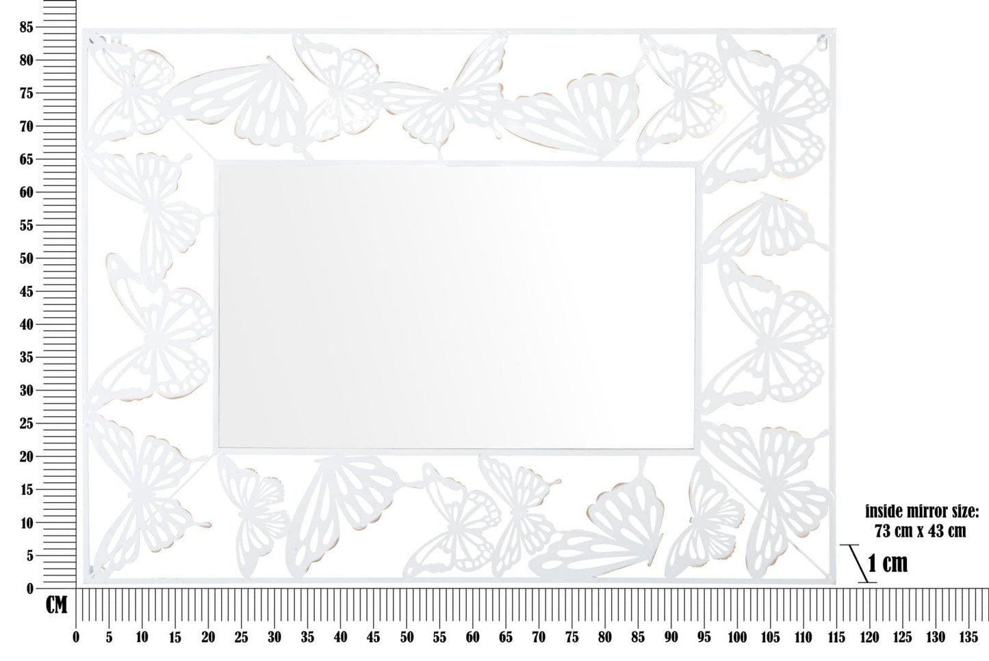 Mauro Ferretti WALL MIRROR WHITE BUTTERFLY CM 85X1X115