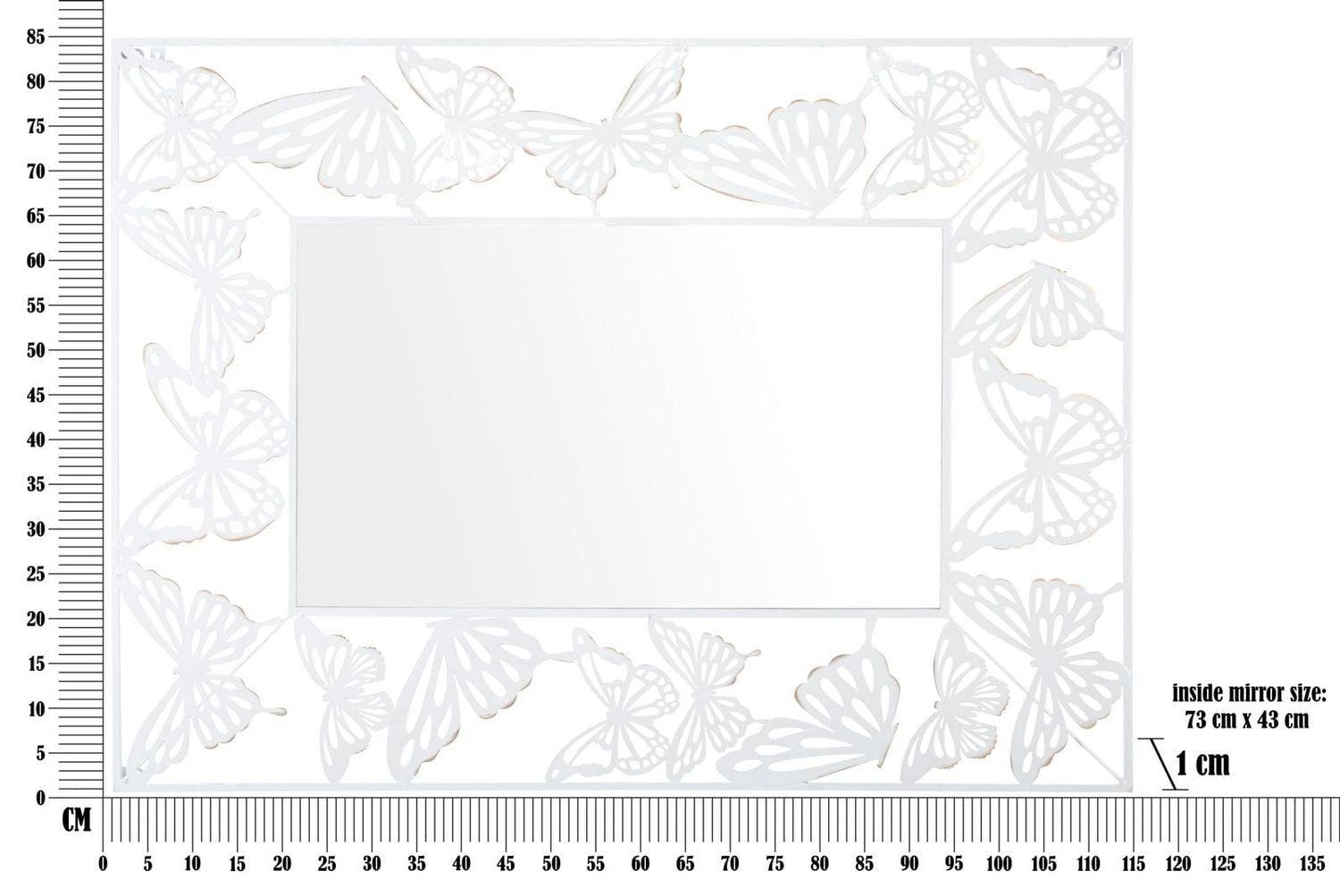 Mauro Ferretti WALL MIRROR WHITE BUTTERFLY CM 85X1X115