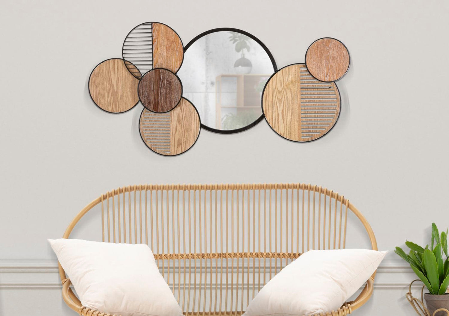 Mauro Ferretti WALL MIRROR WOODY CM 123,2X4,4X63,5