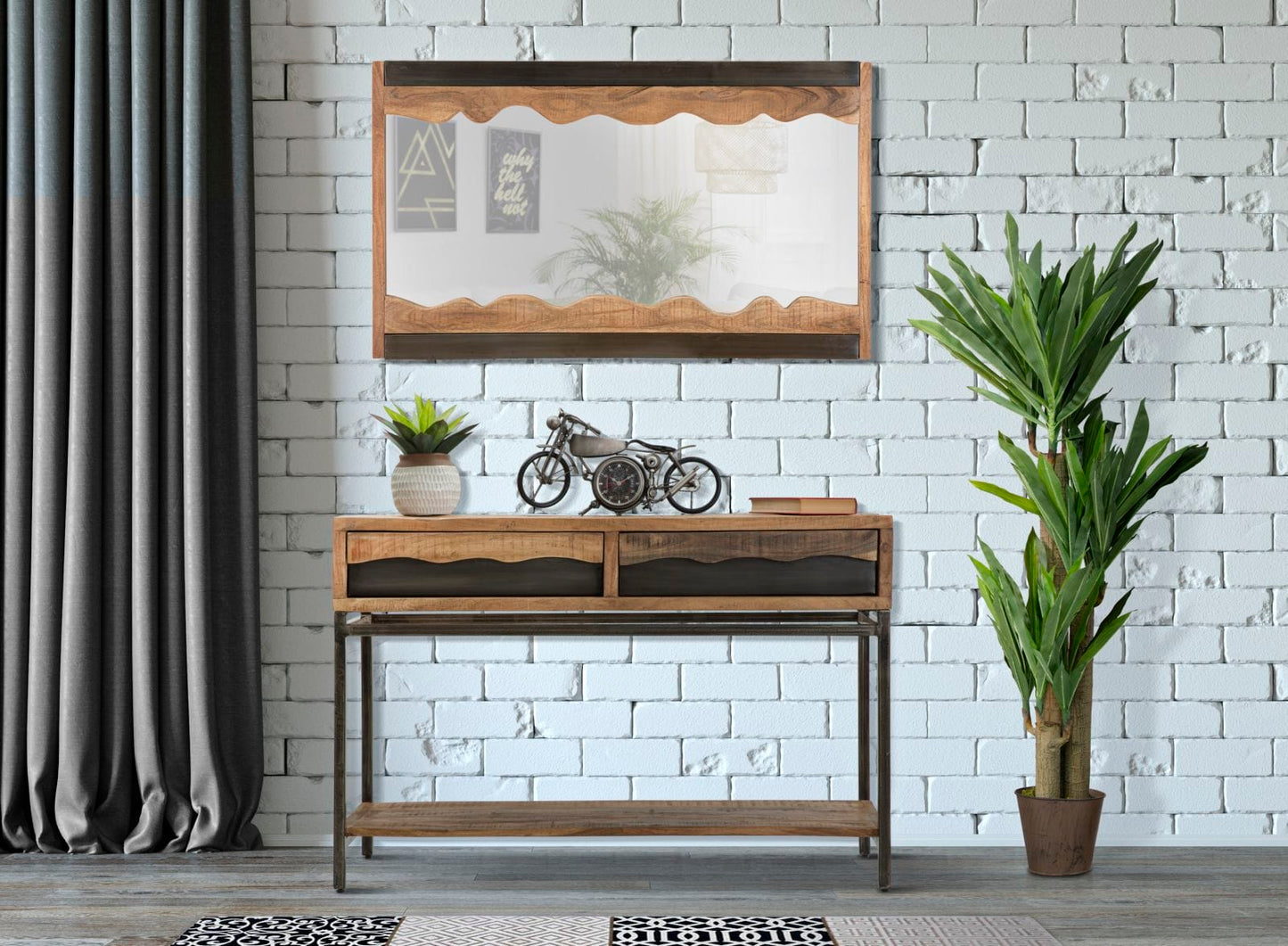 Mauro Ferretti WALL MIRROR YELLOWSTONE CM 120X4X72 (LEGNO DI ACACIA NILOTICA)