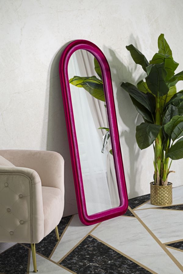Mauro Ferretti WALL MIRRORO CLOE FUXIA VELVET CM 60X4X160