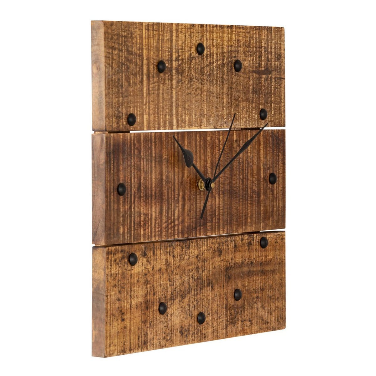 Voglrieder kreatives Wohnen Wandklok houten klok 30x30cm wandklok hout woonkamer geruisloos vierkant gemaakt van mangohout