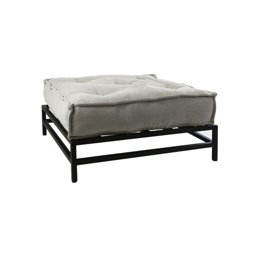 Pomax Poefs BIRGIT - POEF - CANVAS / METAAL - L 86 X W 86 X H 40 CM - LICHT GRIJS