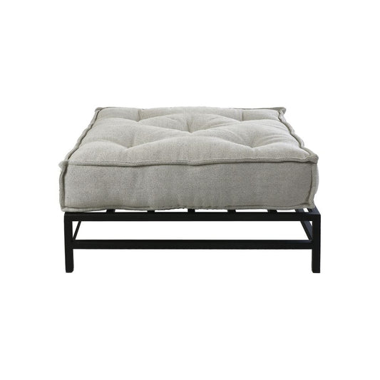 Pomax Poefs BIRGIT - POEF - CANVAS / METAAL - L 86 X W 86 X H 40 CM - LICHT GRIJS