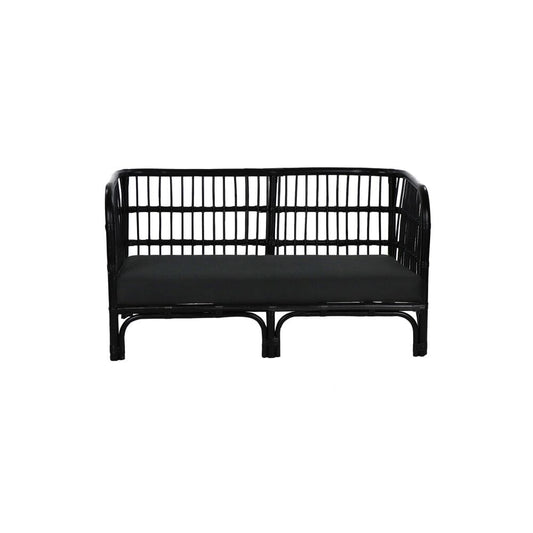 Pomax Zitbankelementen KIM - 2-ZITSBANK - ROTAN / STOF - L 120 X W 68 X H 67 CM - ZWART